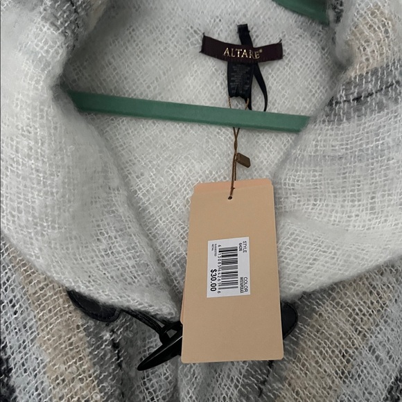 Chic Plaid Poncho - Cream, Black, and Tan - Picture 2 of 3